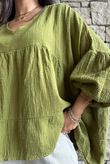 Suri Cushion Cotton Artist Smock Olive